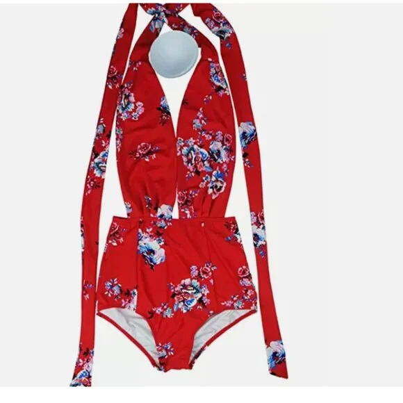 Cocoship Women Deep Cut High Waisted One Piece Swimsuit Multicolor Size XL 00014 - Picture 4 of 4